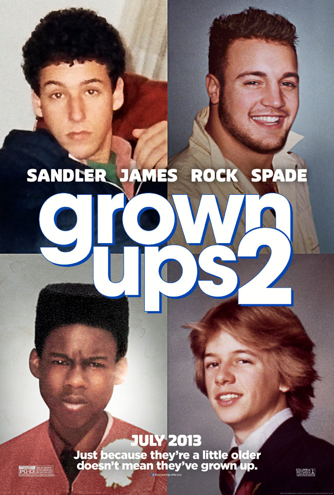 The movie poster for Grown Ups 2 with Adam Sandler and Kevin James