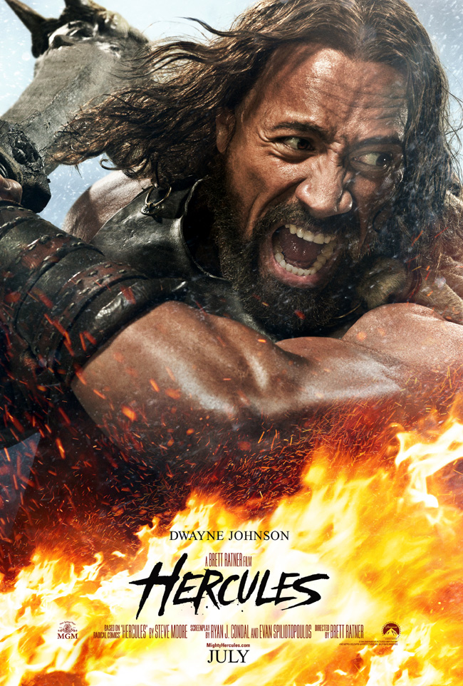 The movie poster for Hercules starring Dwayne Johnson, Ian McShane and Joseph Fiennes