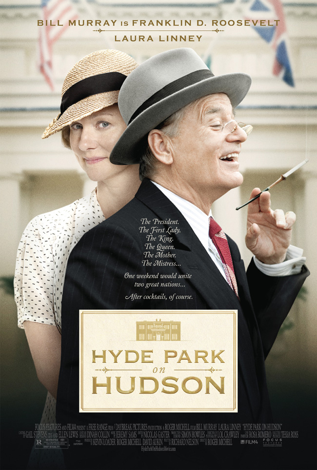 The movie poster for Hyde Park on Hudson starring Bill Murray as Franklin D. Roosevelt