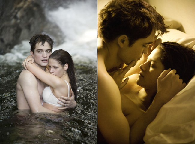 Kristen Stewart and Robert Pattinson in The Twilight Saga: Breaking Dawn -- Part 1