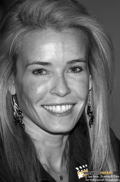 Actress Chelsea Handler strikes a pose for the HollywoodChicago.com lens at a Borders in Chicago before a book signing on Oct. 26, 2008 for her best seller Are You There Vodka? It's Me, Chelsea