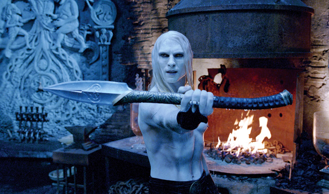 Ruthless leader Prince Nuada (Luke Goss) challenges his enemy in Hellboy II: The Golden Army