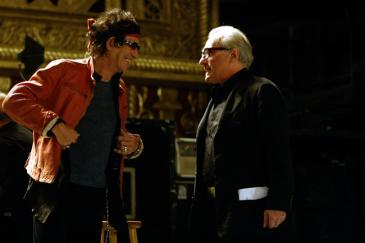 Keith Richards (left) and director Martin Scorsese backstage at the Beacon Theater while filming the Rolling Stones concert film “Shine a Light”.