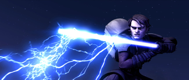 Heroic Anakin Skywalker (Matt Lanter) confronts a foe from the past in Star Wars: The Clone Wars