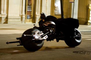 Batman riding his Batpod in The Dark Knight