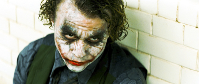 Heath Ledger stars as the Joker in The Dark Knight