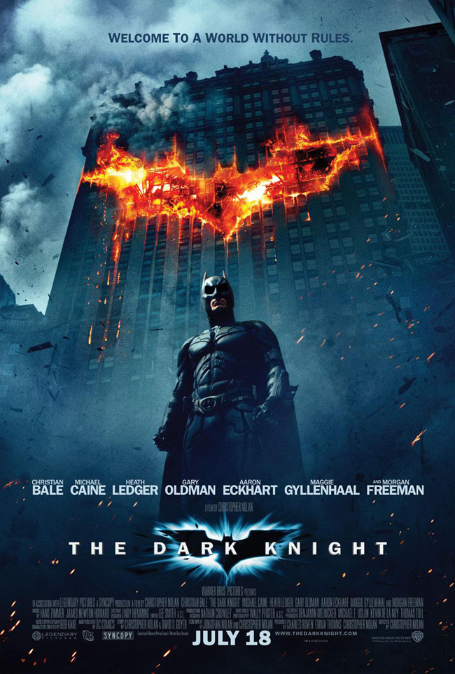 This new poster for The Dark Knight was revealed on April 24, 2008 from a WhySoSerious.com viral marketing campaign