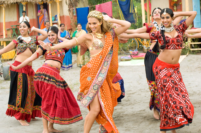 Jessica Alba (center) as Jane Bullard in the comedy The Love Guru