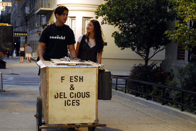 Josh Peck (left) as Luke and Olivia Thirlby as Stephanie in The Wackness