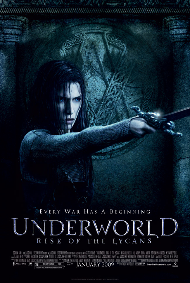 The poster for Underworld: Rise of the Lycans