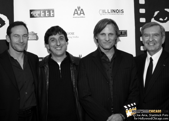 From left to right: Good actor Jason Isaacs, Good director Vicente Amorim, Good actor Viggo Mortensen and Chicago International Film Festival founder Michael Kutza at the U.S. premiere of Good on the closing night of the 2008 Chicago International Film Festival on Oct. 29, 2008