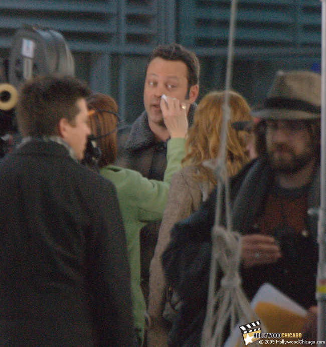 Vince Vaughn filming Couples Retreat in Chicago