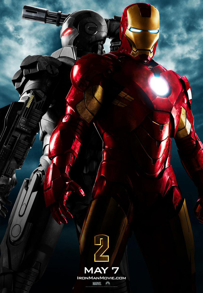 The movie poster for Iron Man 2 with Robert Downey Jr.