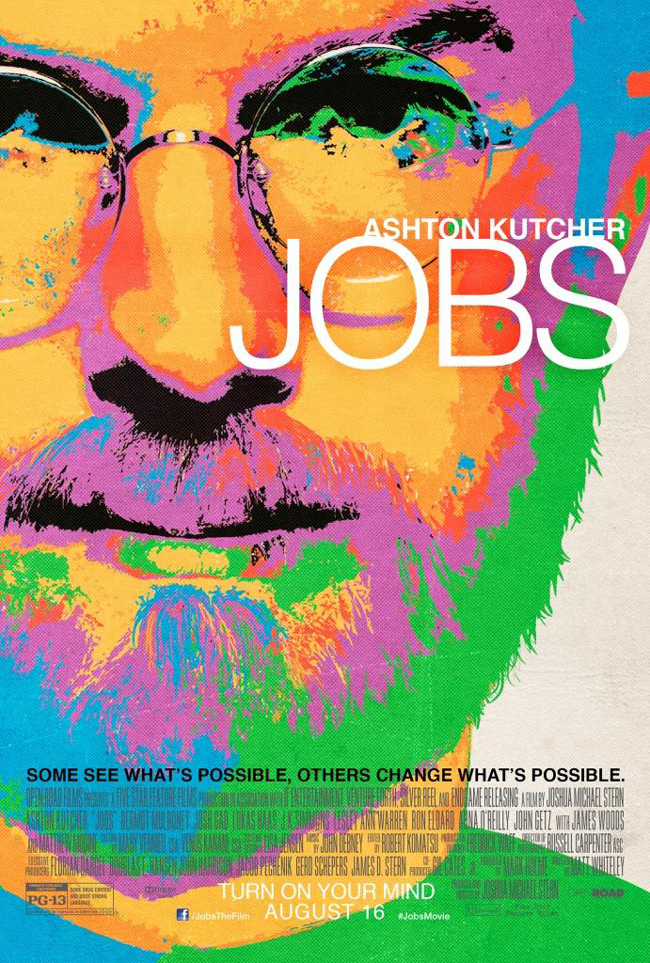 The movie poster for Jobs starring Ashton Kutcher