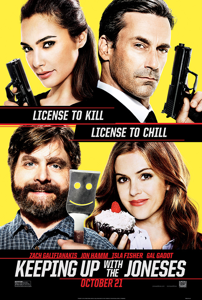 The movie poster for Keeping Up With the Joneses starring Zach Galifianakis and Jon Hamm