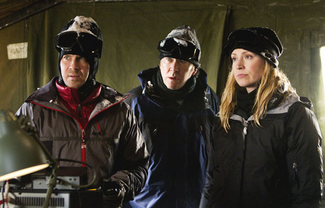 Ice Station 'Leverage': Eliot (Christian Kane), Nathan (Timothy Hutton) and Parker (Beth Riesgraf)