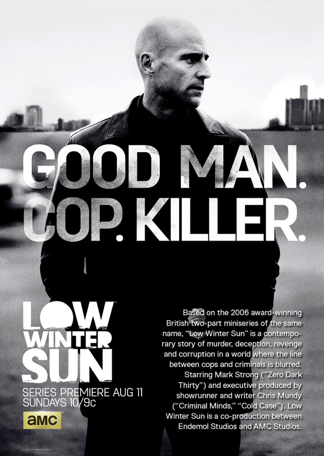 The TV poster for Low Winter Sun with Mark Strong