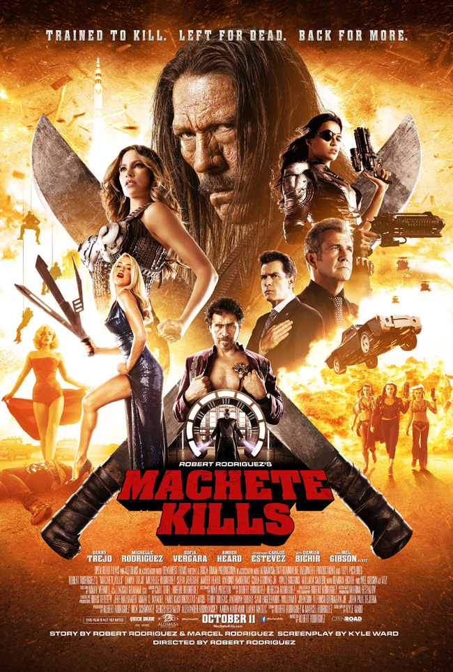 The movie poster for Machete Kills starring Danny Trejo from director Robert Rodriguez