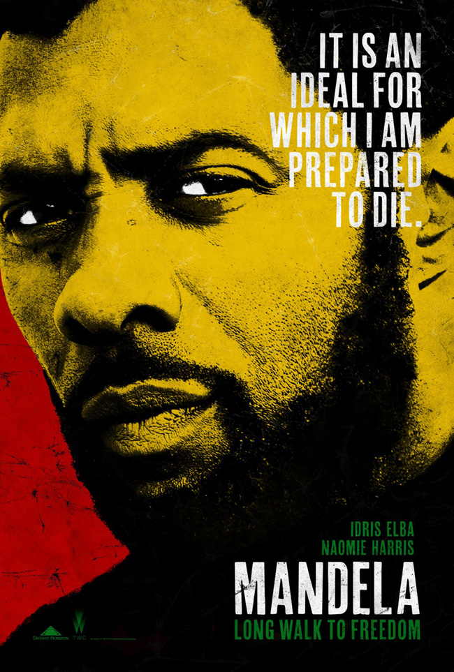 The movie poster for Mandela: Long Walk to Freedom starring Idris Elba