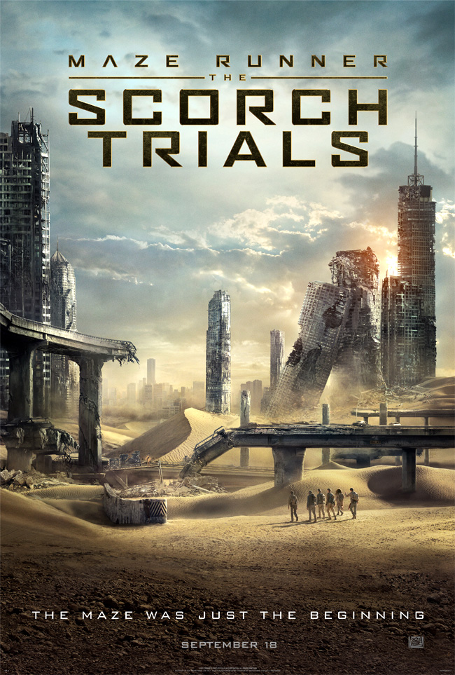 The movie poster for Maze Runner: The Scorch Trials starring Dylan O'Brien