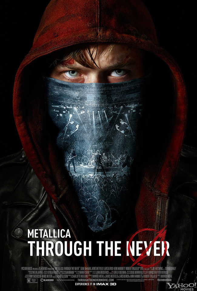 The movie poster for Metallica Through the Never starring Dane DeHaan