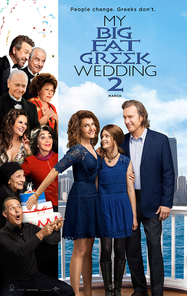 The movie poster for My Big Fat Greek Wedding 2 starring Nia Vardalos