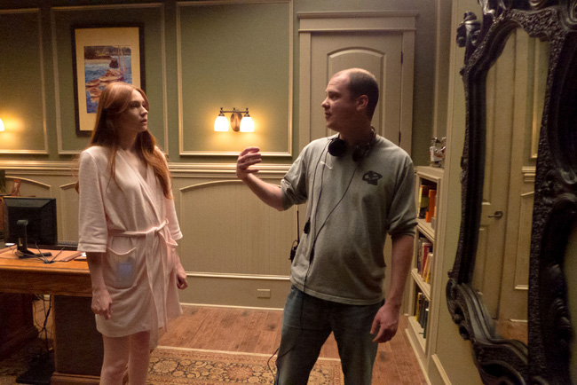 Karen Gillian and director Mike Flanagan in Oculus