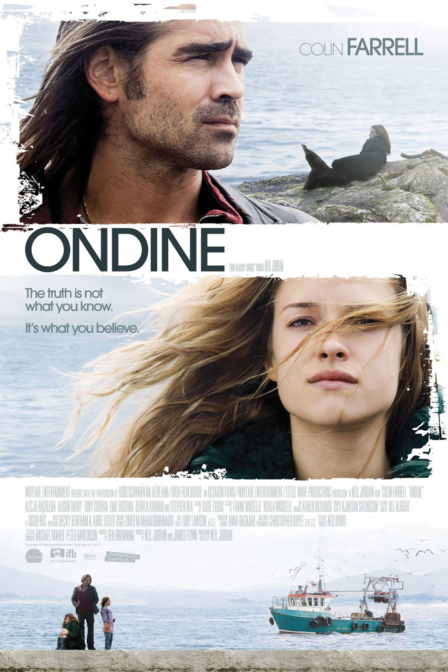 The movie poster for Ondine with Colin Farrell and Alicja Bachleda