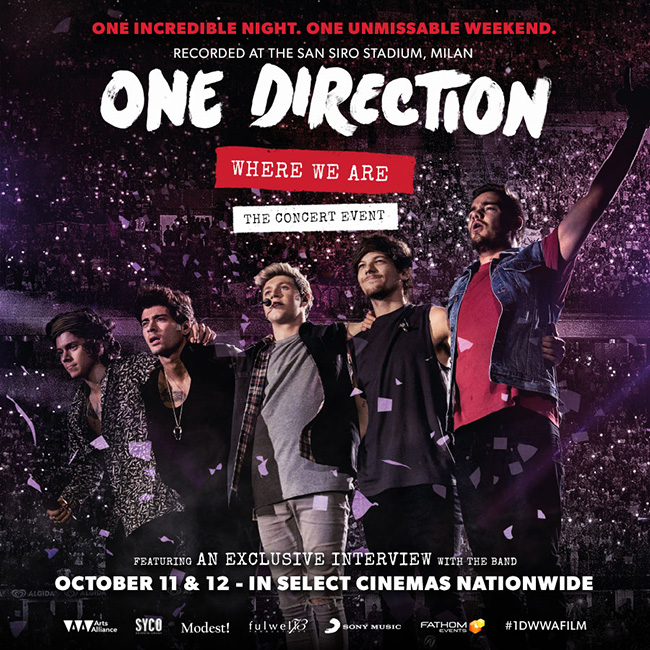 The event poster for One Direction: Where We Are – The Concert Event