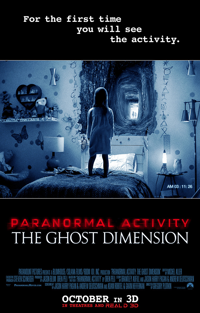 The movie poster for Paranormal Activity: The Ghost Dimension