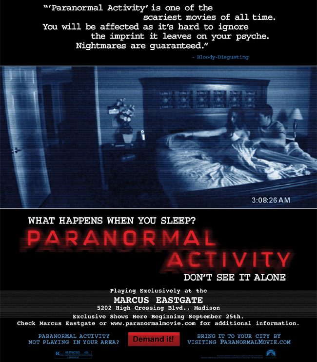 The Paranormal Activity movie poster