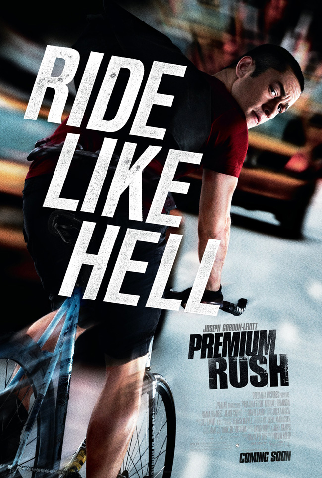 The Premium Rush movie poster with Joseph Gordon-Levitt and Michael Shannon