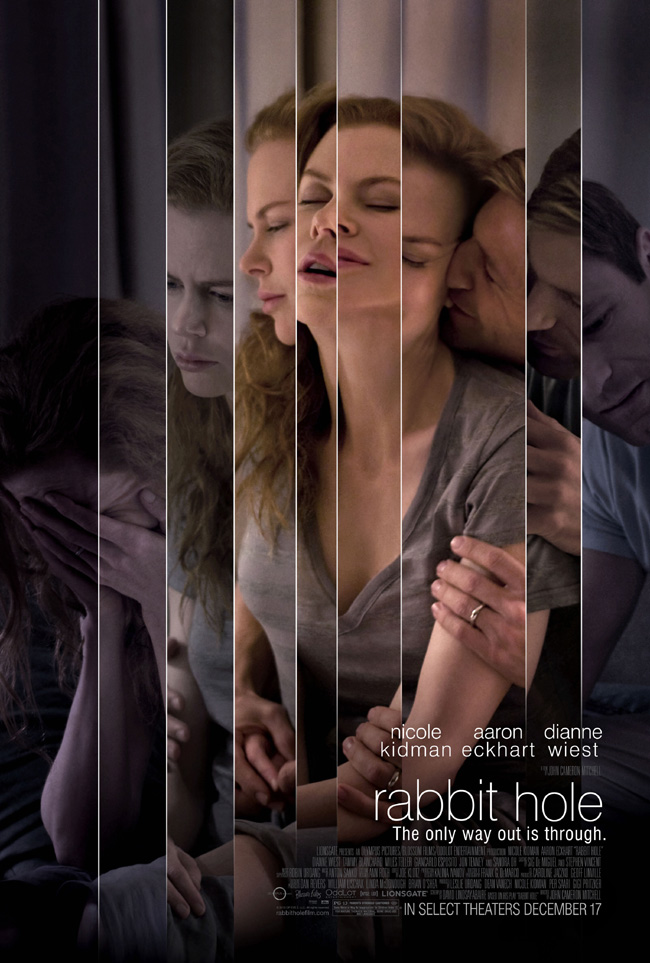 The movie poster for Rabbit Hole with Nicole Kidman and Aaron Eckhart