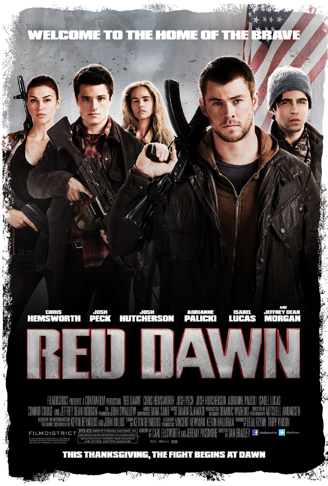 The movie poster for Red Dawn starring Chris Hemsworth and Josh Hutcherson