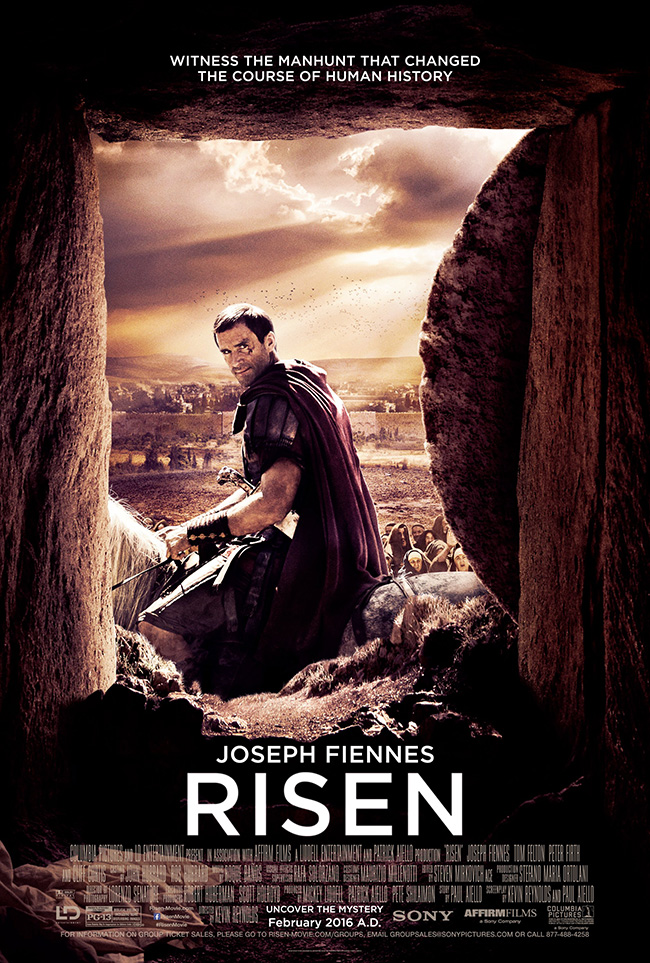 The movie poster for Risen starring Joseph Fiennes