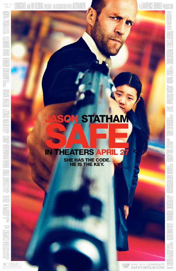 The movie poster for Safe with Jason Statham