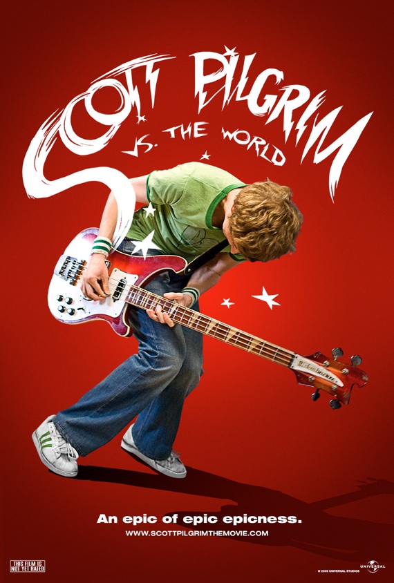 The movie poster for Scott Pilgrim vs. the World with Michael Cera