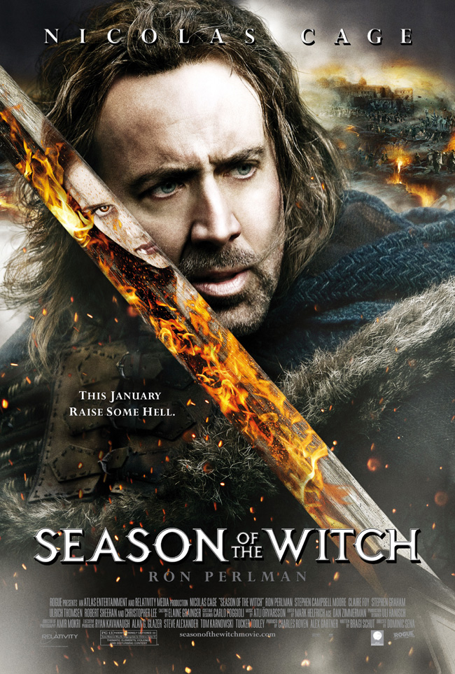 The movie poster for Season of the Witch with Nicolas Cage and Ron Perlman