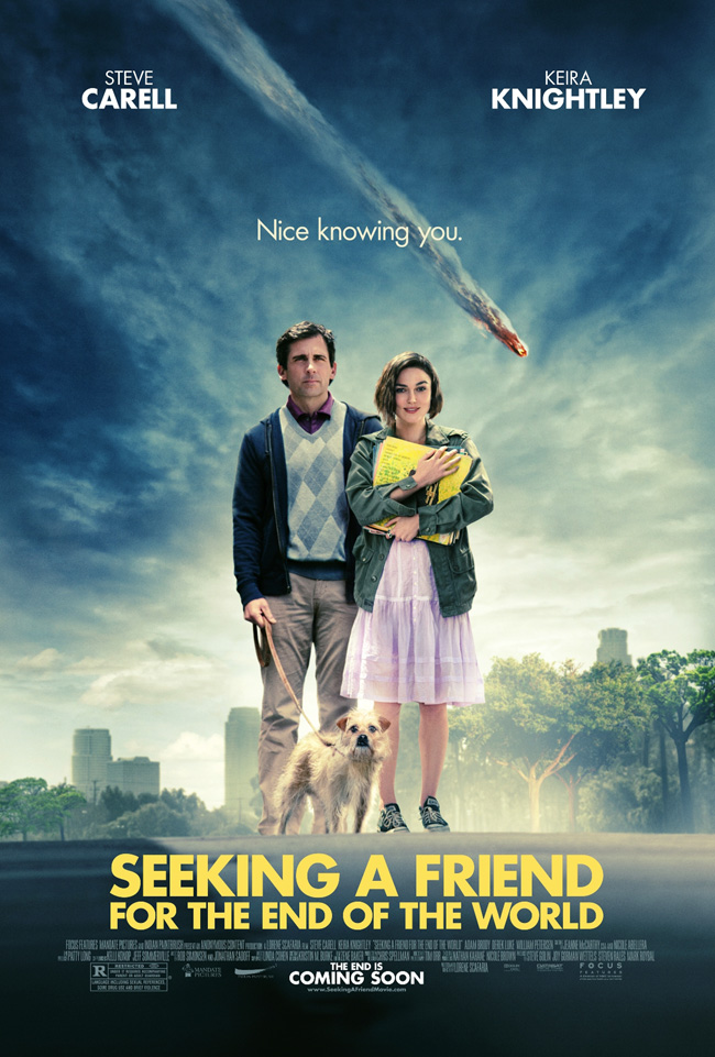 The Seeking a Friend for the End of the World movie poster with Keira Knightley and Steve Carell