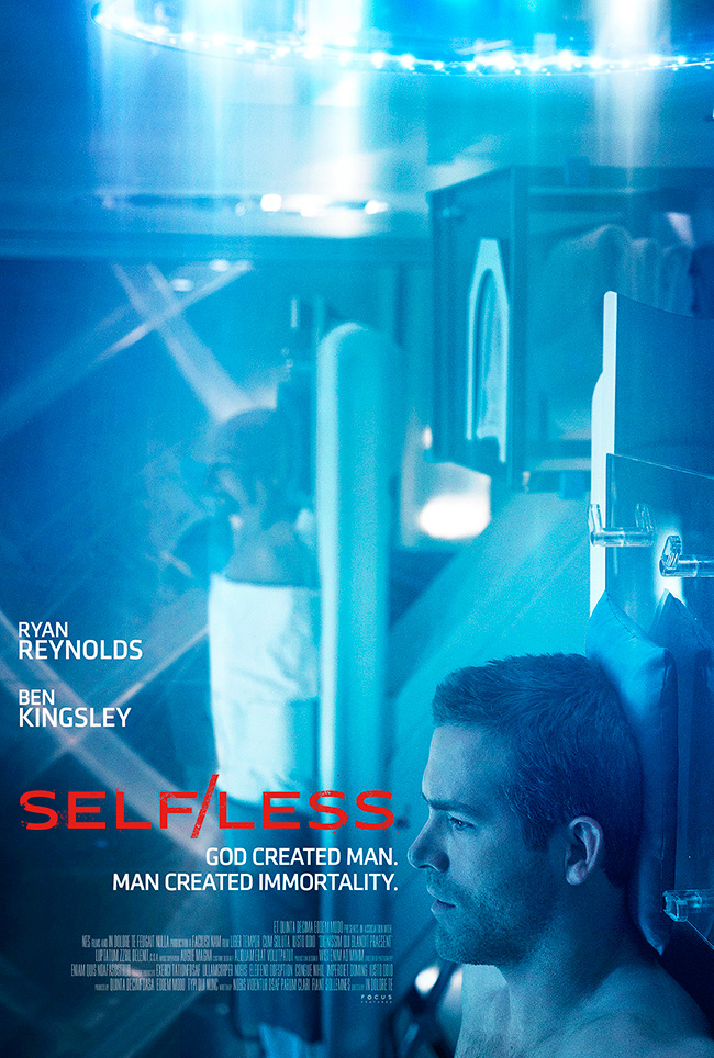 The movie poster for Self/less starring Ryan Reynolds and Ben Kingsley