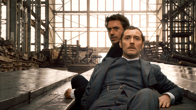 Robert Downey Jr. (left) and Jude Law in Guy Ritchie's Sherlock Holmes