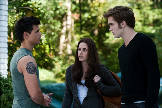 Taylor Lautner, Robert Pattinson and Kristen Stewart star in the Twilight Saga: Eclipse.