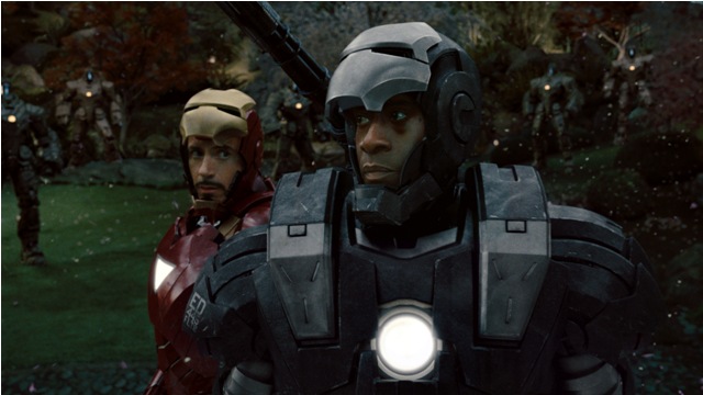 Robert Downey Jr. and Don Cheadle in Iron Man 2