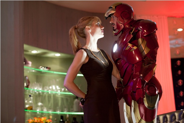 Gwyneth Paltrow and Robert Downey Jr. in Iron Man 2