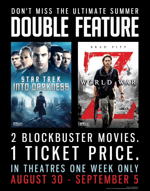 Star Trek Into Darkness and World War Z movie posters
