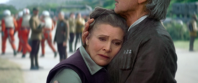 Carrie Fisher and Harrison Ford in Star Wars: Episode VII - The Force Awakens