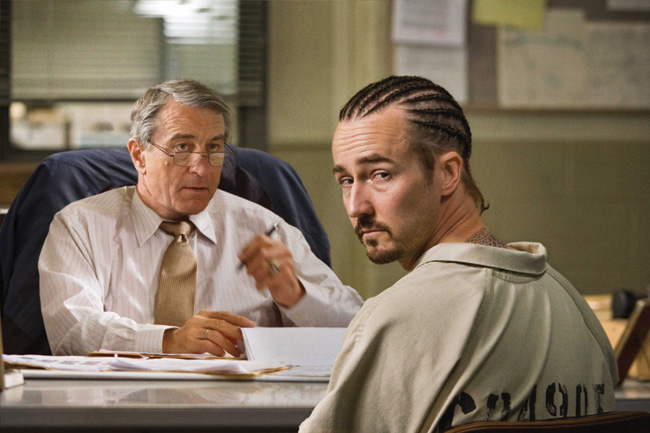 Robert De Niro (left) and Edward Norton in Stone