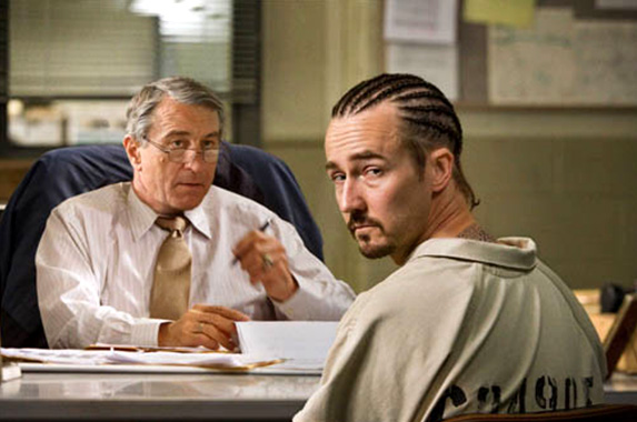 Edward Norton (right) and Robert De Niro in Stone