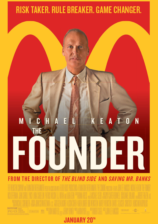 The movie poster for The Founder with Michael Keaton
