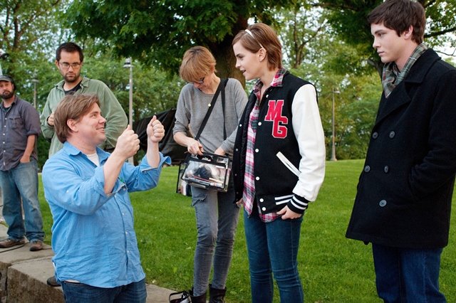 Stephen Chbosky on the set of The Perks of Being a Wallflower